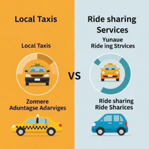 advantages of using a local taxi vs a ride-sharing service